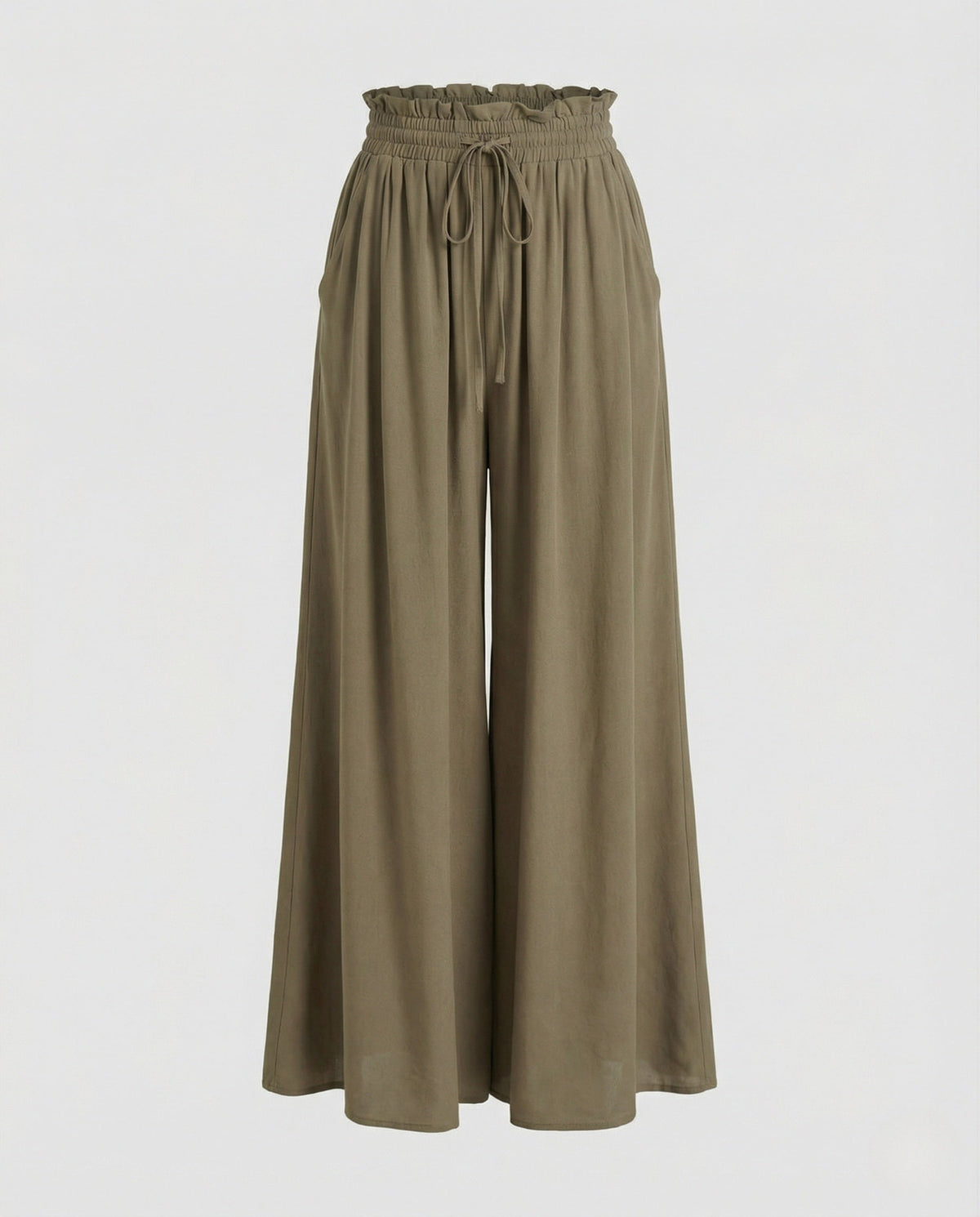 Pantalon Palazzo Fluide et Large à Taille Haute pour Femme