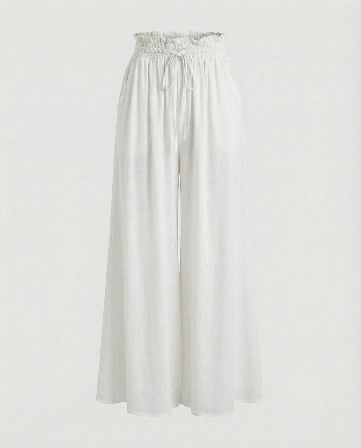 Pantalon Palazzo Fluide et Large à Taille Haute pour Femme