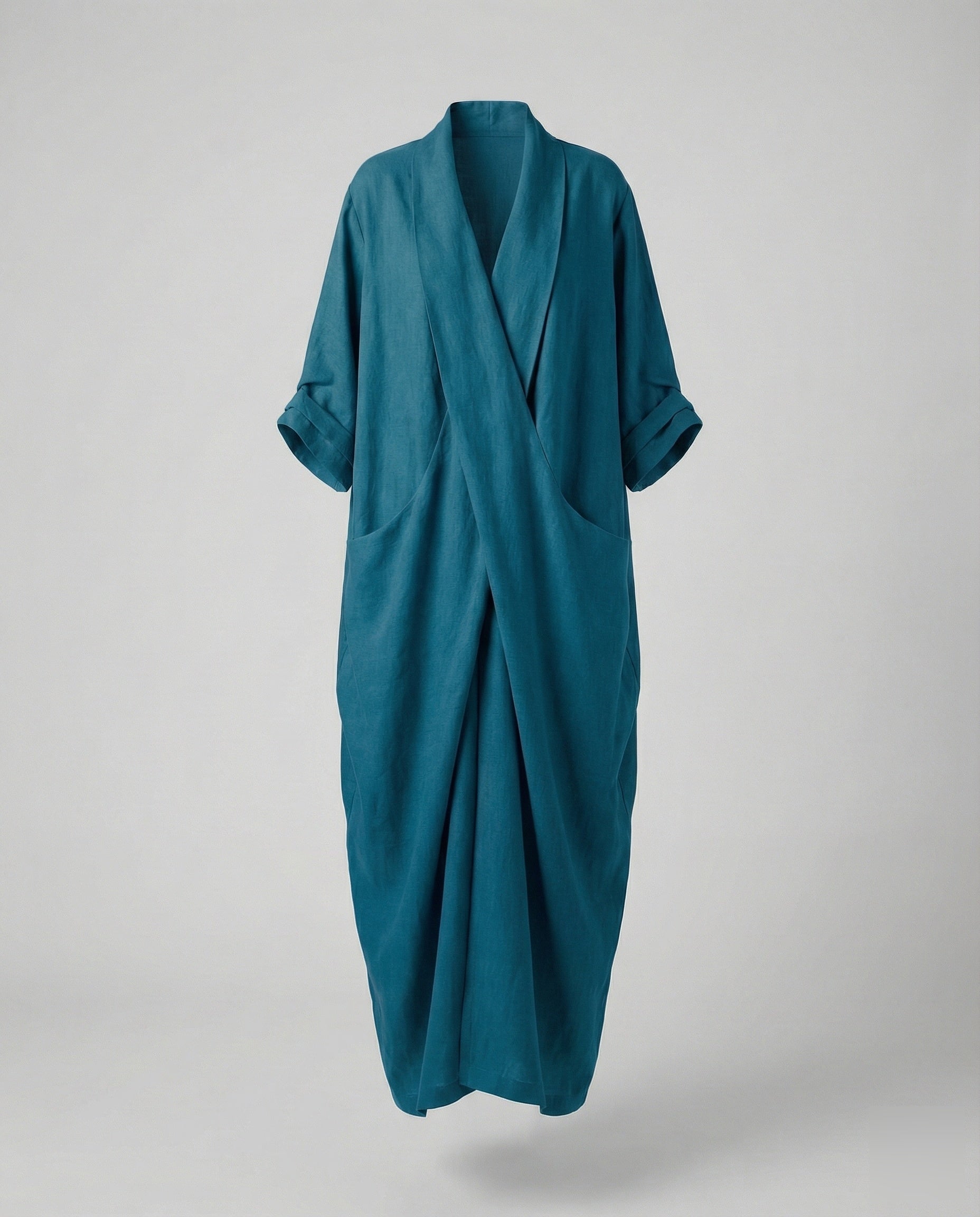 Robe Longue en Lin Moulante avec Poches pour Femme | Idéale pour les Vacances
