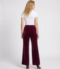 Pantalon en Velours à Taille Haute et Coupe Évasée pour Femme