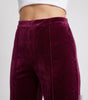 Pantalon en Velours à Taille Haute et Coupe Évasée pour Femme