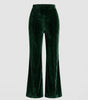 Pantalon en Velours à Taille Haute et Coupe Évasée pour Femme