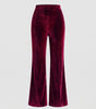 Pantalon en Velours à Taille Haute et Coupe Évasée pour Femme