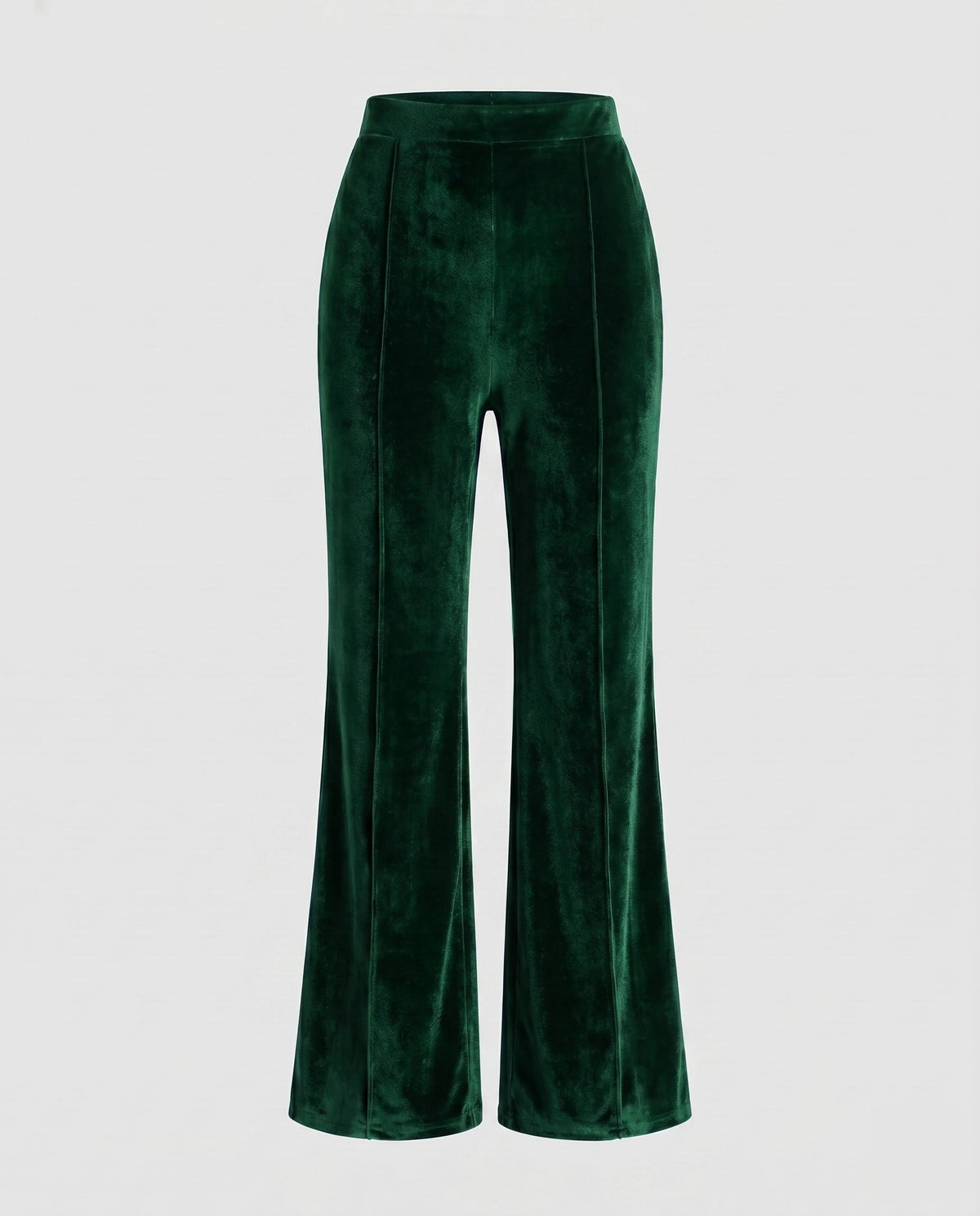 Pantalon en Velours à Taille Haute et Coupe Évasée pour Femme