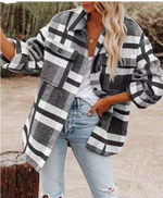 Veste d'Hiver Oversize Carreaux pour Femmes