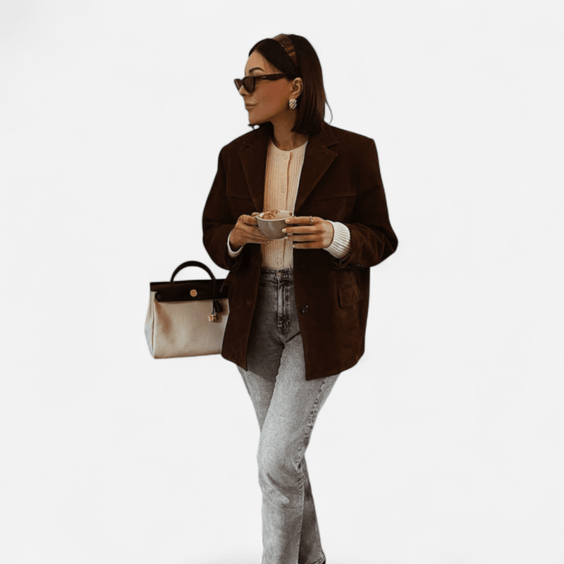 Blazer à bouton unique pour femmes