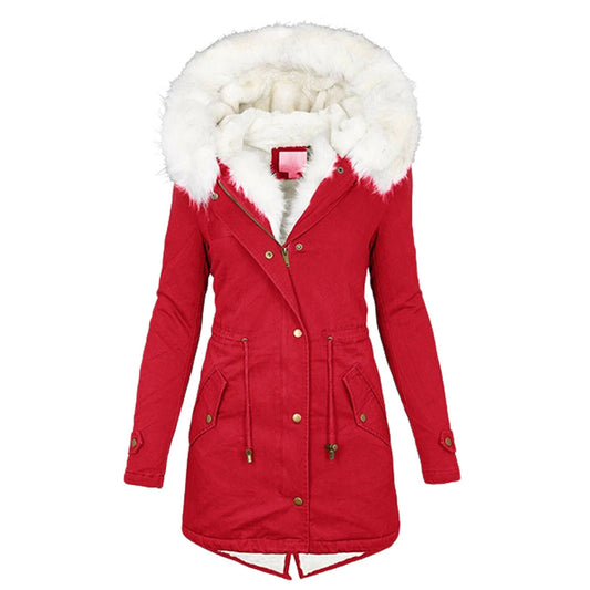 Veste d'Hiver Élégante avec Capuche pour Femmes