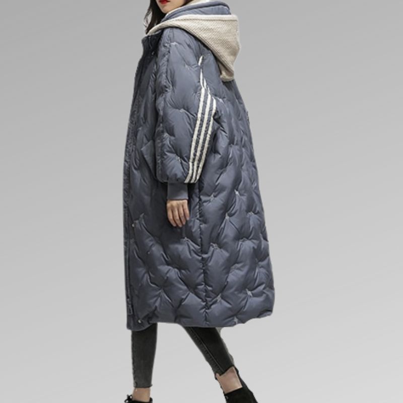 Manteau Long à Capuche en Duvet pour Femme
