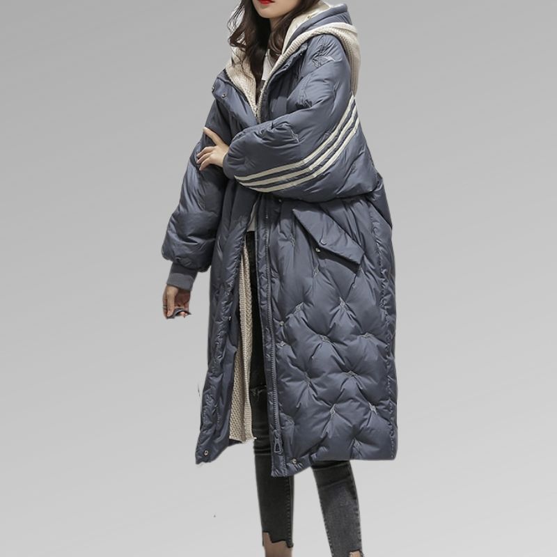 Manteau Long à Capuche en Duvet pour Femme