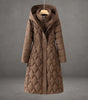 Manteau Long à Capuche en Duvet pour Femmes