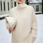 Pull Col Montant en Laine pour Femmes