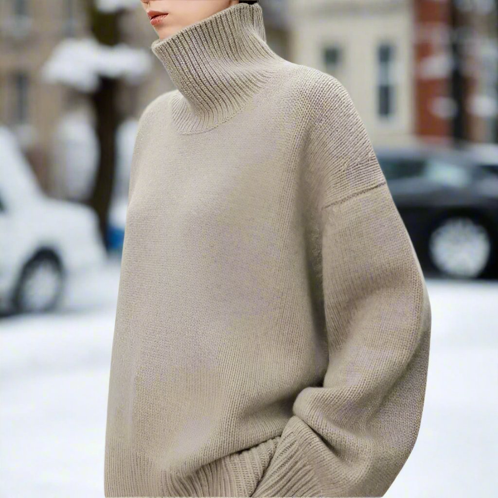 Pull Col Montant en Laine pour Femmes