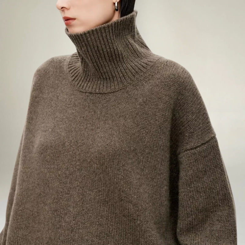 Pull Col Montant en Laine pour Femmes