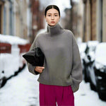 Pull Col Montant en Laine pour Femmes