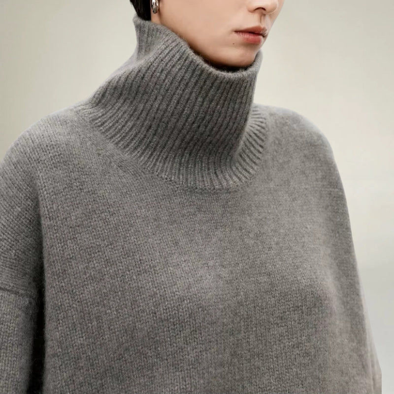 Pull Col Montant en Laine pour Femmes