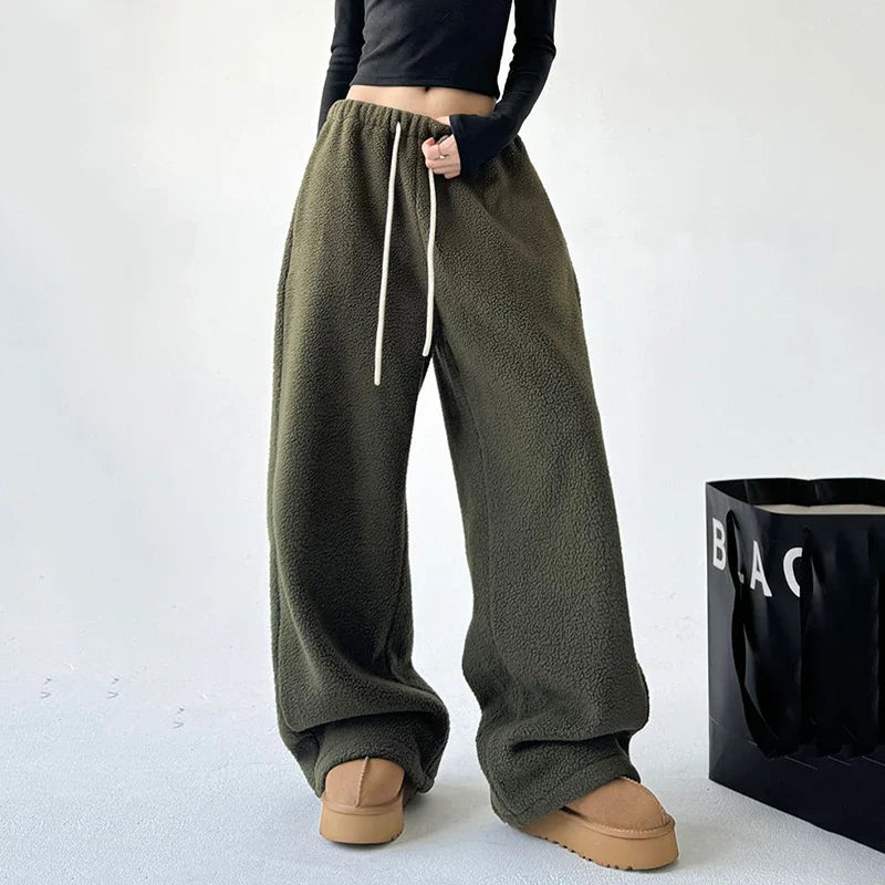 Pantalon détente à jambe large pour femme