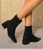 Bottine Pointue à Talon en Daim pour Femme