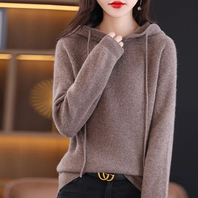 Hoodie en Laine Mérinos Léger pour Femmes