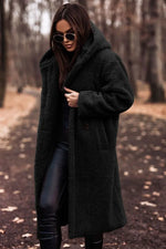 Manteau d'Hiver Long à Capuche pour Femmes