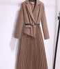 Robe Midi A-Line Plissée pour Femmes