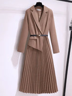 Robe Midi A-Line Plissée pour Femmes