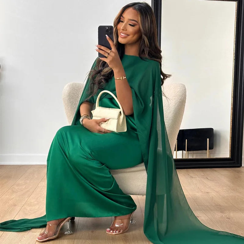 Robe Longue Satinée Élégante pour Femmes