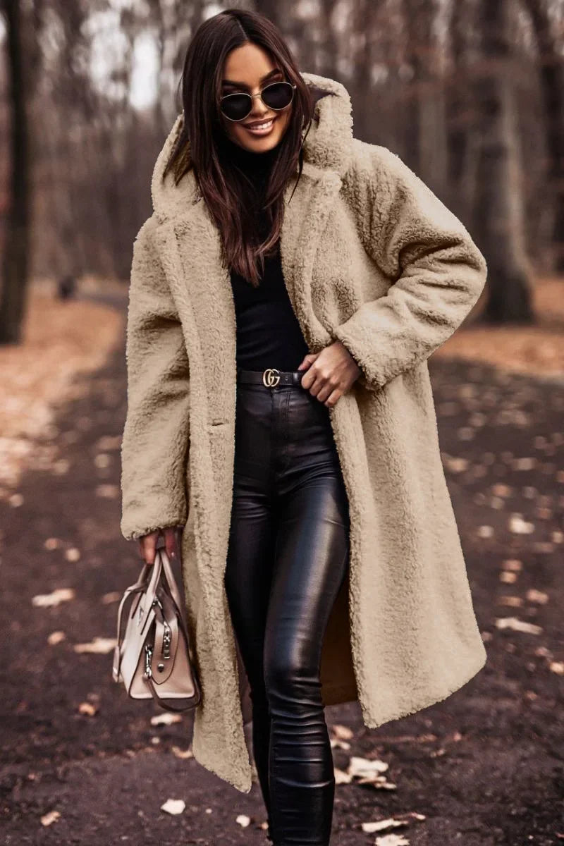 Manteau d'Hiver Long à Capuche pour Femmes