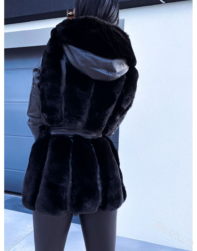 Manteau en Faux Cuir pour Femmes