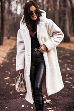 Manteau d'Hiver Long à Capuche pour Femmes