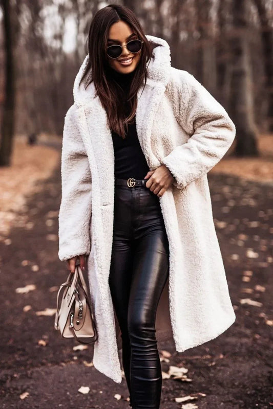Manteau d'Hiver Long à Capuche pour Femmes