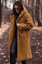 Manteau d'Hiver Long à Capuche pour Femmes