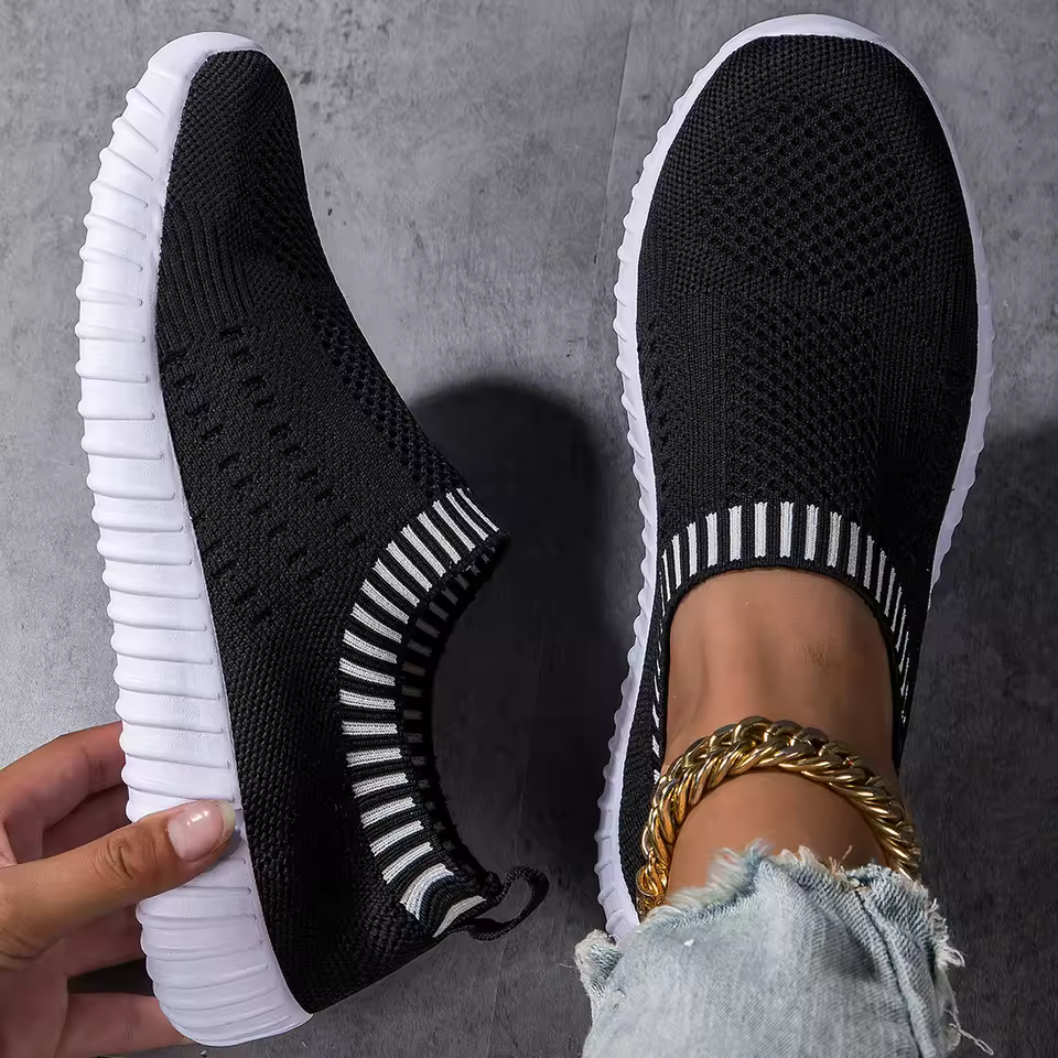 Baskets Slip-On en Maille Souple pour Femme
