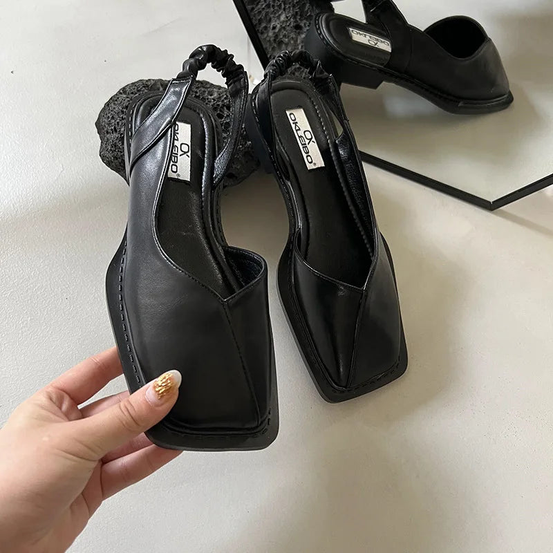 Sandales Slingback à Bout Carré pour Femme