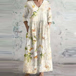 Robe Longue à Motif Floral pour Femmes