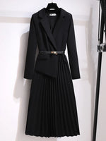 Robe Midi A-Line Plissée pour Femmes