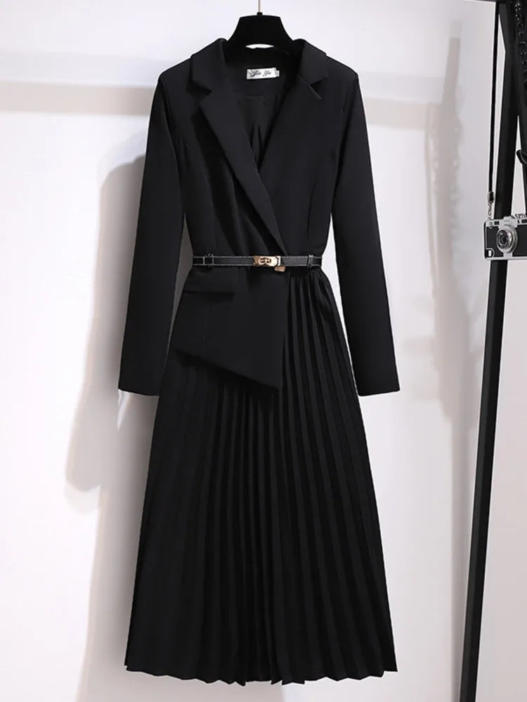 Robe Midi A-Line Plissée pour Femmes