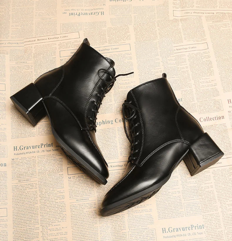 Bottes Cheville à Lacets pour Femmes