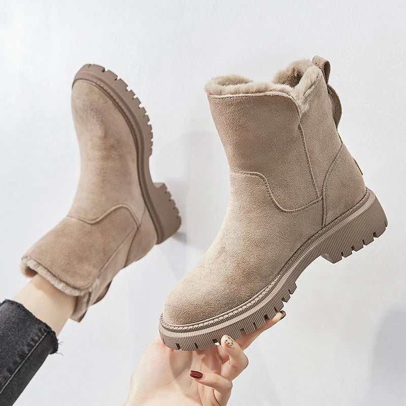 Bottine Hiver Fourrée en Suédine pour Femme