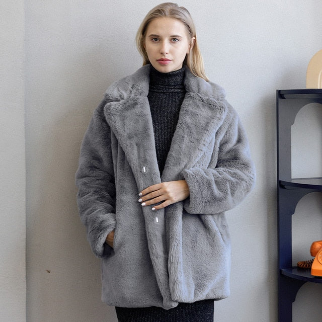 Veste en Fausse Fourrure Élégante pour Femmes