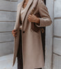 Manteau Long Casual avec Col Revers pour Femmes