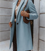 Manteau Long Casual avec Col Revers pour Femmes