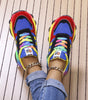 Baskets Colorées à Lacets Arc-en-ciel pour Femmes