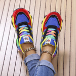 Baskets Colorées à Lacets Arc-en-ciel pour Femmes