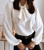 Chemisier à col montant et manches longues pour Femme