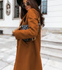 Manteau Long Casual avec Col Revers pour Femmes