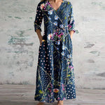 Robe Longue à Motif Floral pour Femmes