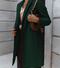 Manteau Long Casual avec Col Revers pour Femmes