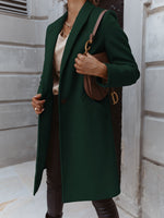 Manteau Long Casual avec Col Revers pour Femmes