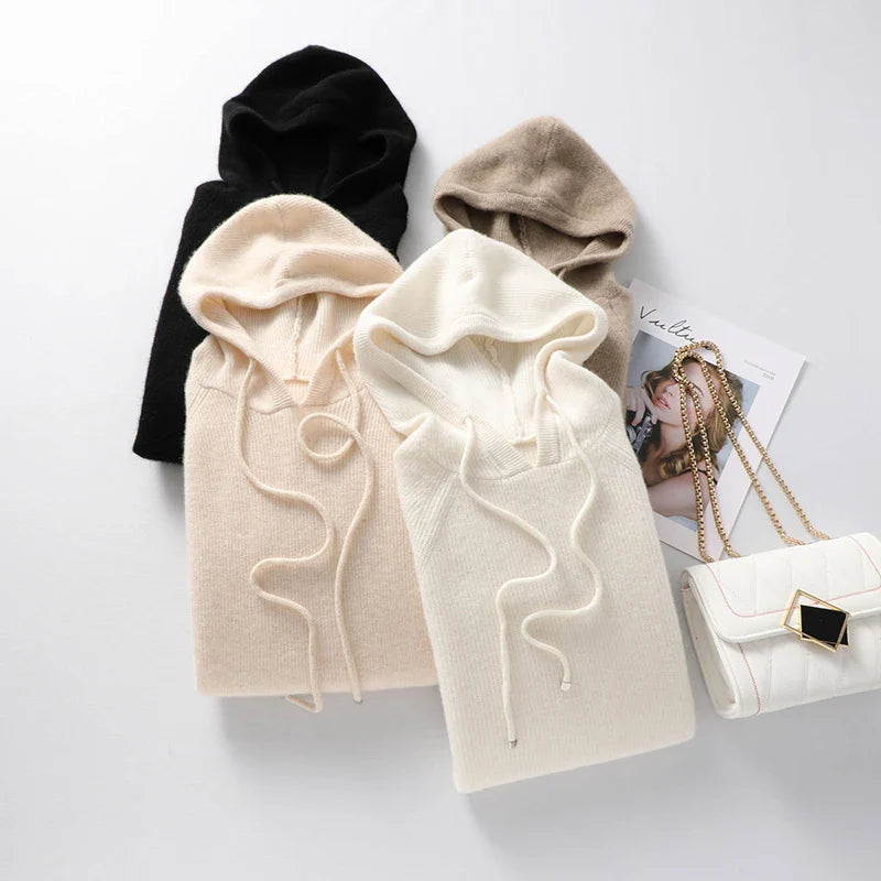 Hoodie en Laine Mérinos Léger pour Femmes