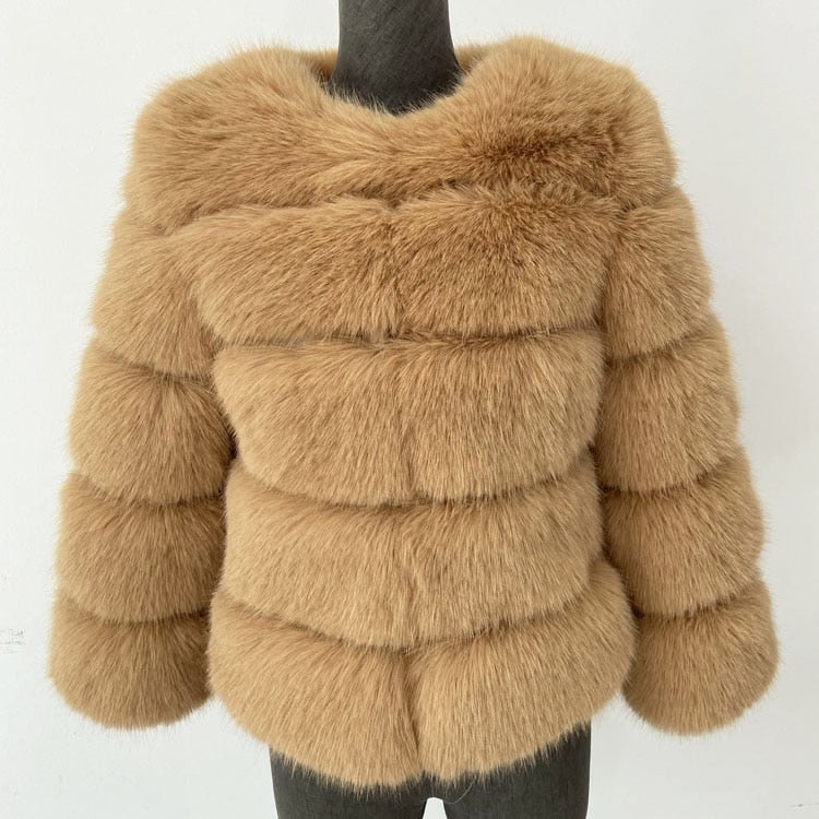 Manteau Imitation Fourrure Élégante pour Femmes